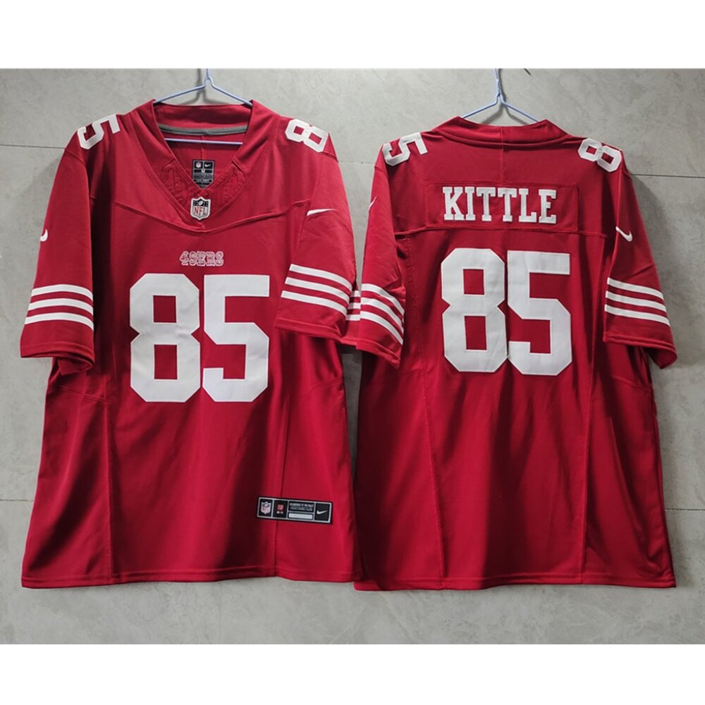 Mens Kids Youths  George Kittle Scarlet Vapor  Stitched Jersey
